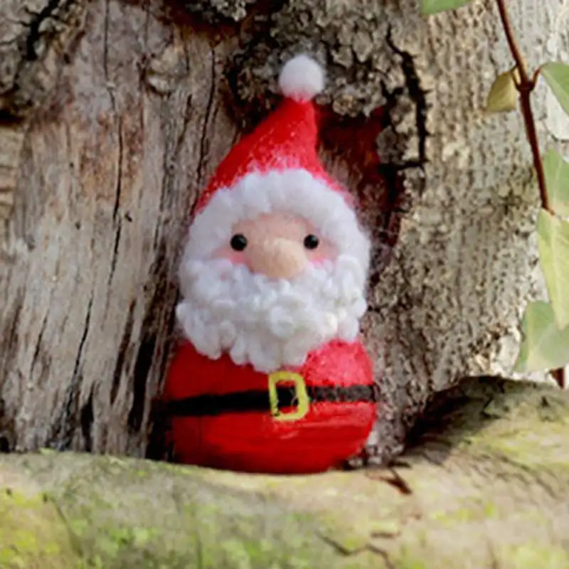 Needle Felting Christmas Decorations Santa Clause DIY kit All Materials Included Arts and Crafts for Teens and Adults Step by Step Video Instructions Natural Carded Merino Wool
