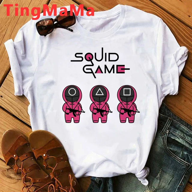 Korean TV Squid Game T Shirt Men Kawaii Cartoon Summer Tops 456 Graphic Tees Unisex Harajuku Fashion Korean Style T-shirt Male 69256
