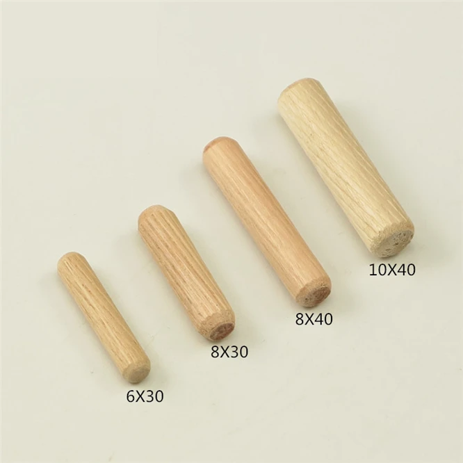 4 size Wooden Dowel Drawer Round Fluted Wood Craft Dowel Pins