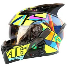Мотоциклетный шлем мотоциклетный Bluetooth шлем электромобиль шлем 1200 мАч длительный срок службы качество звука с рогами