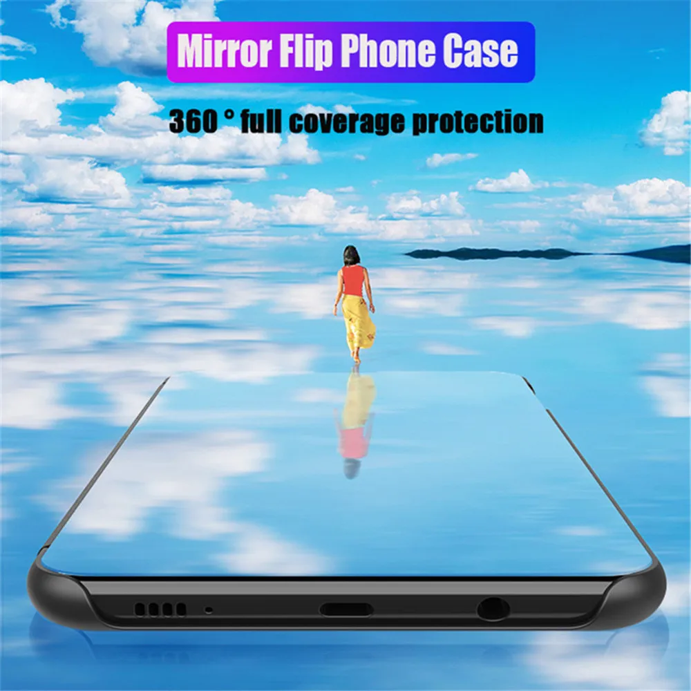 silicone case samsung Thông Minh Gương Ốp Lưng Điện Thoại Samsung Galaxy M52 5G Từ Đứng Sách Coque Cho Samsung M12 M62 M31 M21 viền Chống Sốc Vỏ samsung flip phone cute