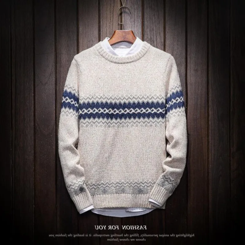 Cena Zimowy Sweter męski ciepła moda na co dzień dziergany Sweter człowiek dziki luźne Sweter w dużym rozmiarze mężczyzna Sweter ubrania M 6XL