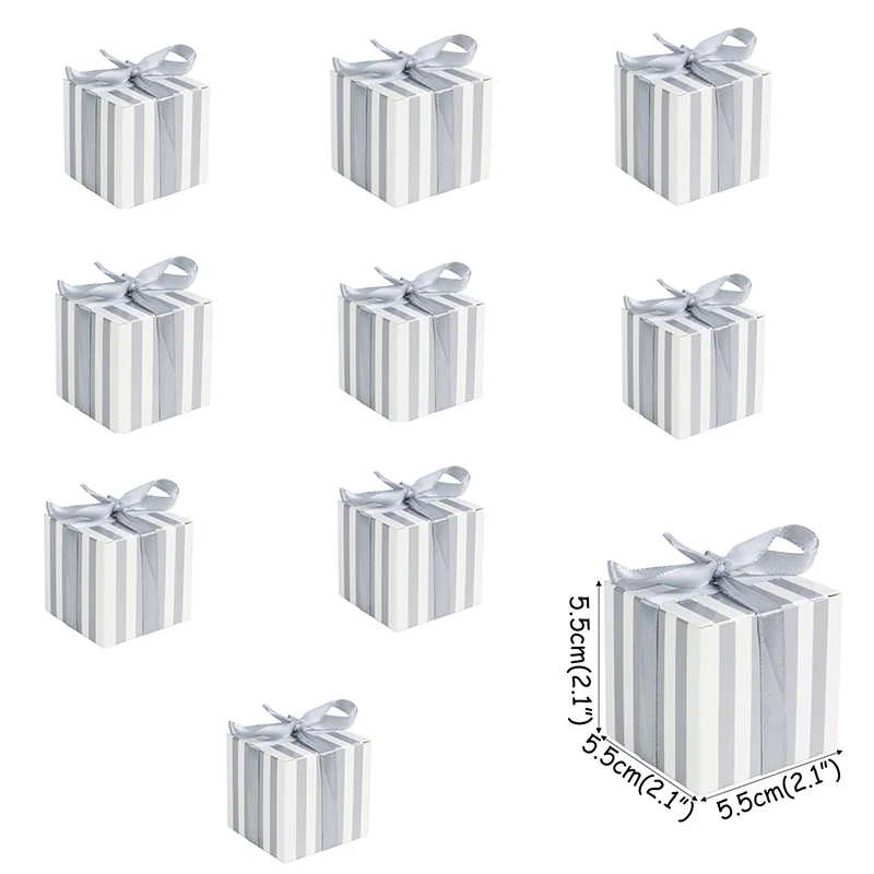 10pcs sliver Joy-Enlife 10 шт. подарочные коробки на пояс Свадебные украшения шоколадные сладкие конфеты Веревка квадратные бумажные коробки Сувениры на день рождения Коробка для мыла - Цвет: 10pcs sliver