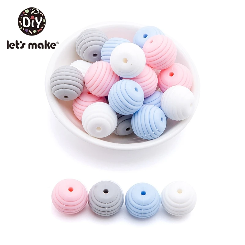 19GJ0013 Let'S Make 50 шт винт силиконовый бисер ребенок прорезывание зубов соска цепь Бусины Пищевой бусины 15 мм Diy нить Bpa Бесплатно Детские Прорезыватели - Цвет: 19GJ0013