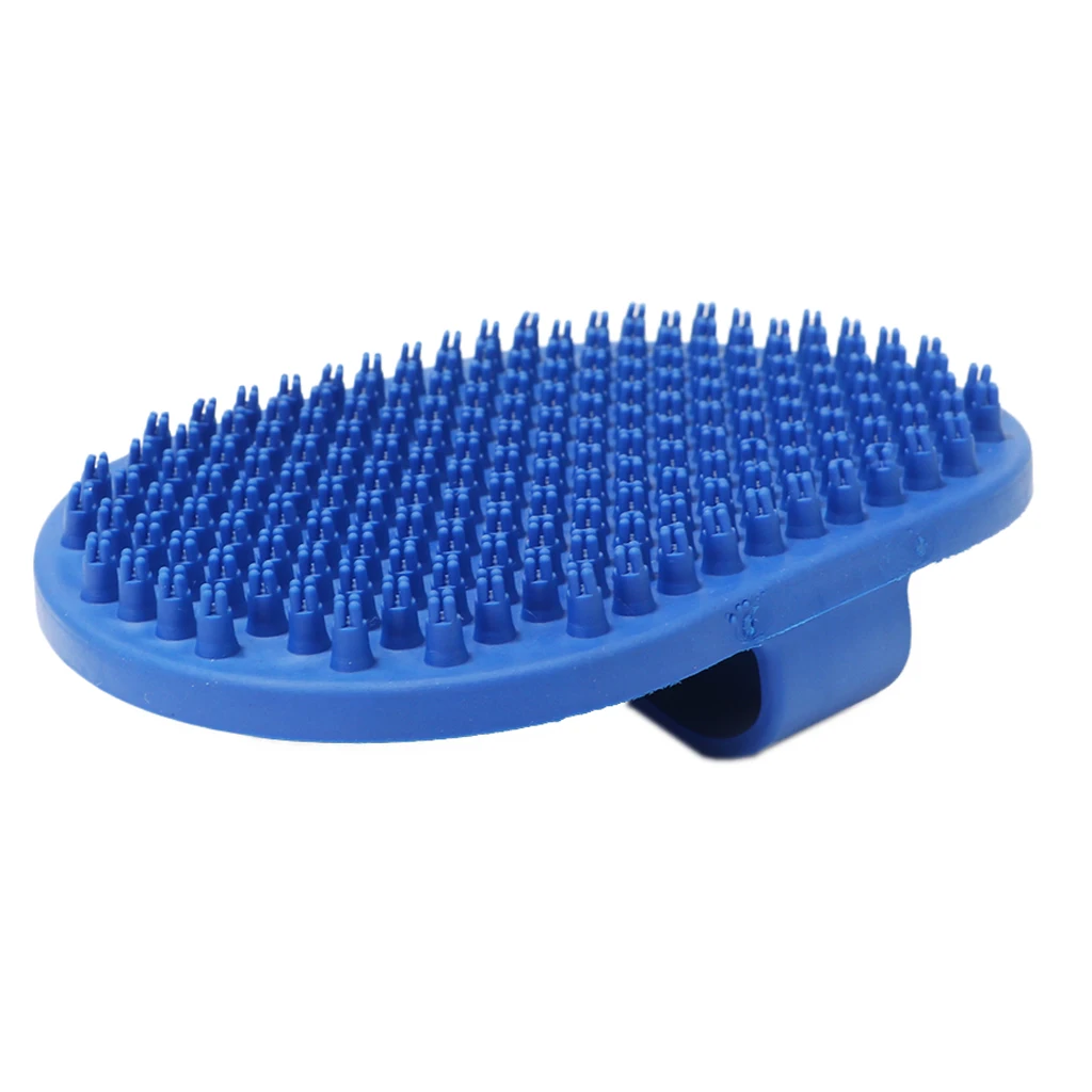 Pet Dog Puppy Bath Grooming Massage Brush Hair Comb Soft Rubber Bath Wash Tool ( Blue )