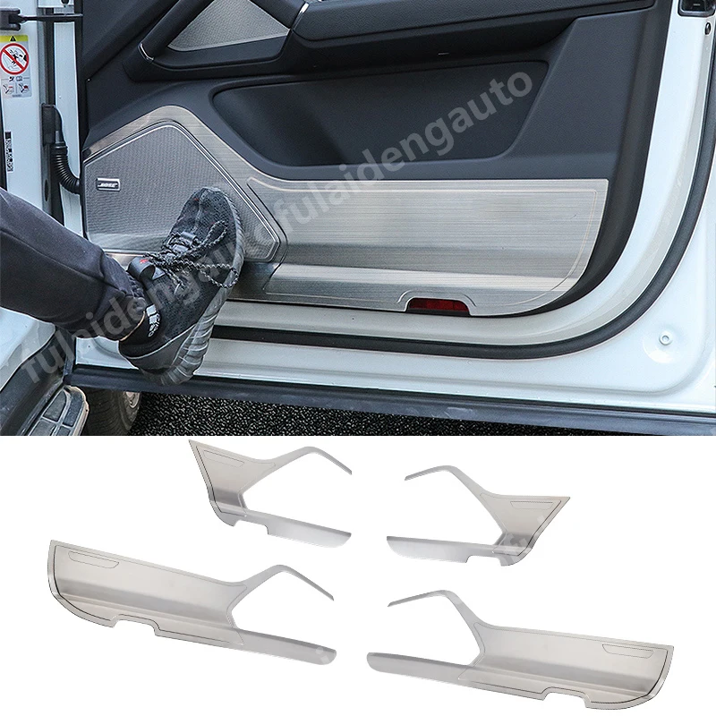 

4 шт., защитная накладка на дверь из титана для Porsche Cayenne 2018-2019 серебристого/черного цвета