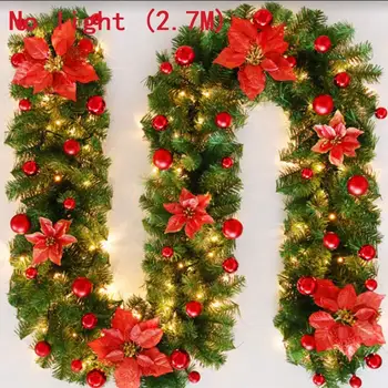 

Christmas Garland Branch Garland Decoration Outdoor Staircase Decorations (2.7m) (No LED Lights)