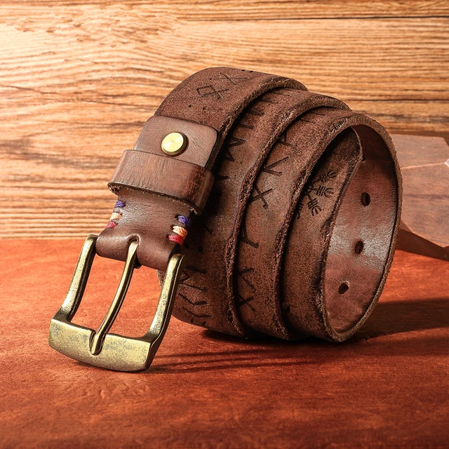 Fashion Designer Men's High-quality Leather Belt Luxury Carved Belt Men's New Belt Jeans Ceinture Homme Denim Black Men Riem khaki