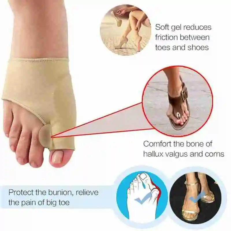 Bunion Corrector Hallux Valgus Foot Pedicure Sock Bone Thumb Toe Separators Correction Splint Foot Straightener Updated Version
