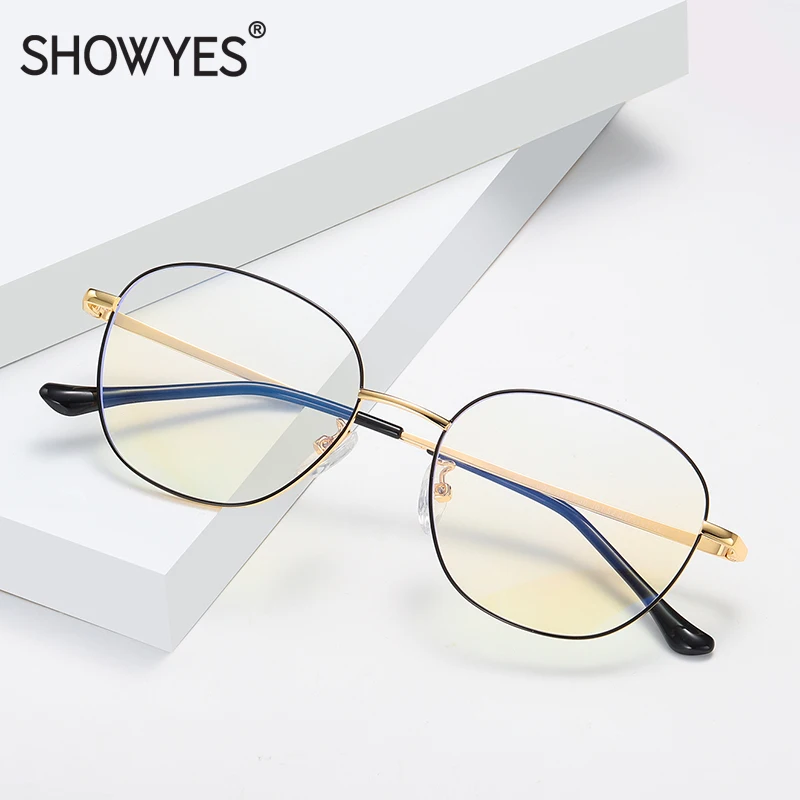 SHOWYES синий блокатор очки для женщин Ретро Круглый анти Blu светильник Игровой Компьютер очки негабаритных протектор УФ анти усталость 026