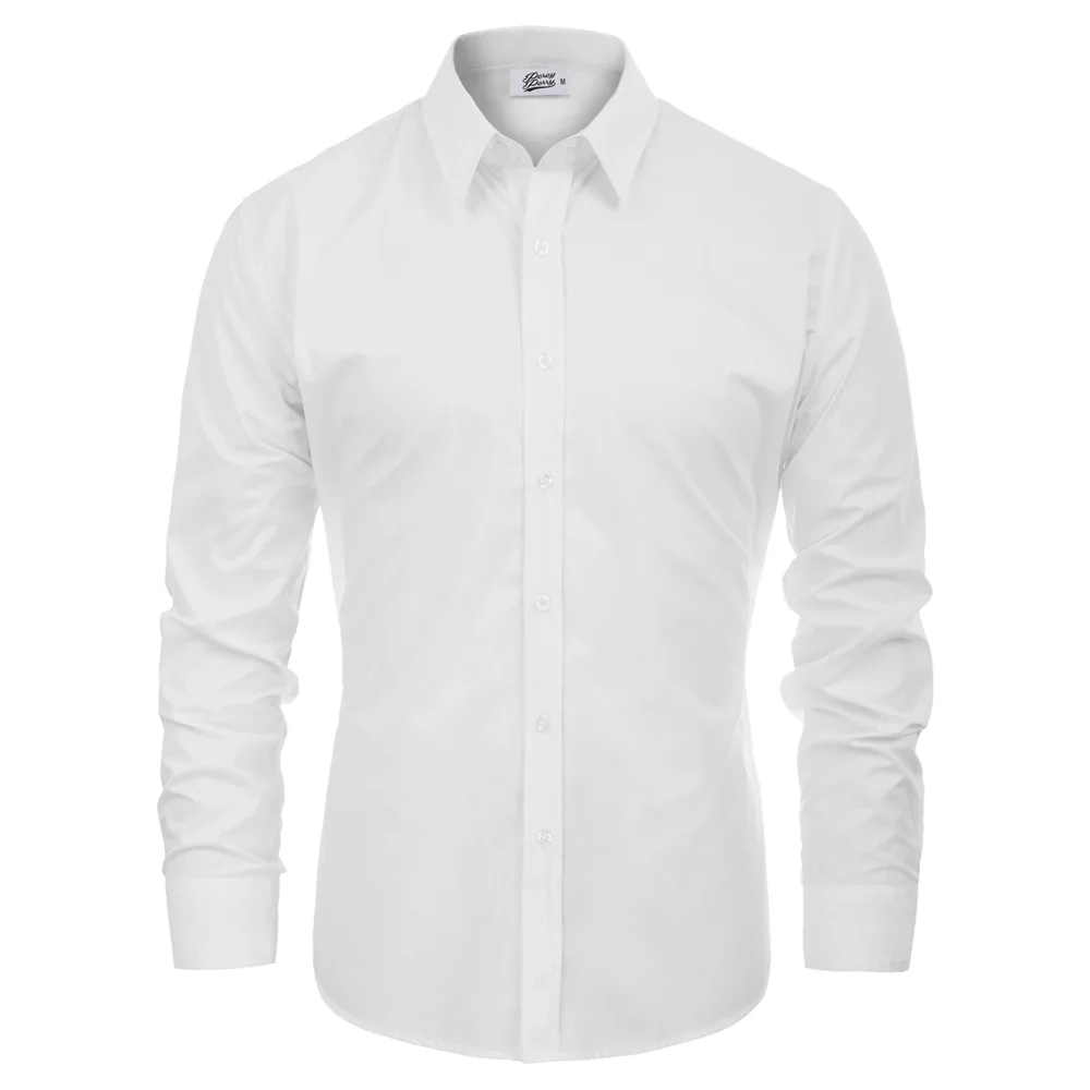PP Мужская Базовая рубашка стильная и приталенная рубашка с длинными рукавами на пуговицах офисный Стандартный рубашка Топы однотонная