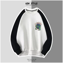 

GlacialWhale Crewneck Sweatshirts Men 2021 Graphic Oversized Harajuku Japanese Streetwear Black Hoodie Men Sweatshirts Hoodies