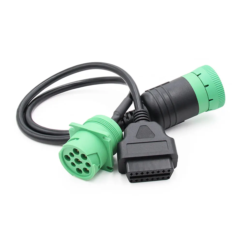Для J1939 9 Pin в OBD2 16 Pin Интерфейс Преобразованный кабель грузовик y-кабель адаптер obd в obd 2