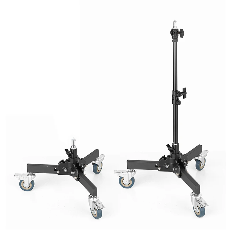 AMBITFUL 61-81cm Profession Removable Very Sturdy Folding Floor Light Stand and Wheels for Studio Flash LED Light