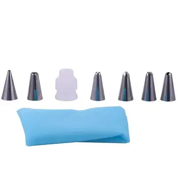 

6 Pcs Socket Stainless Steel Icing Pastry Piping Bag For Cake Decorating