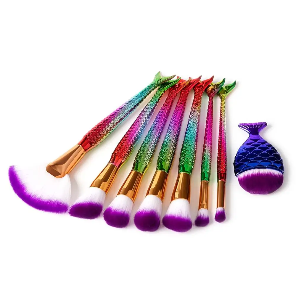

Diamond Makeup Brushes Set Dazzle Glitter Mermaid Big Fat Fish Tail Foundation Powder Eyeshadow Gradient Beauty Pincel Maquiagem