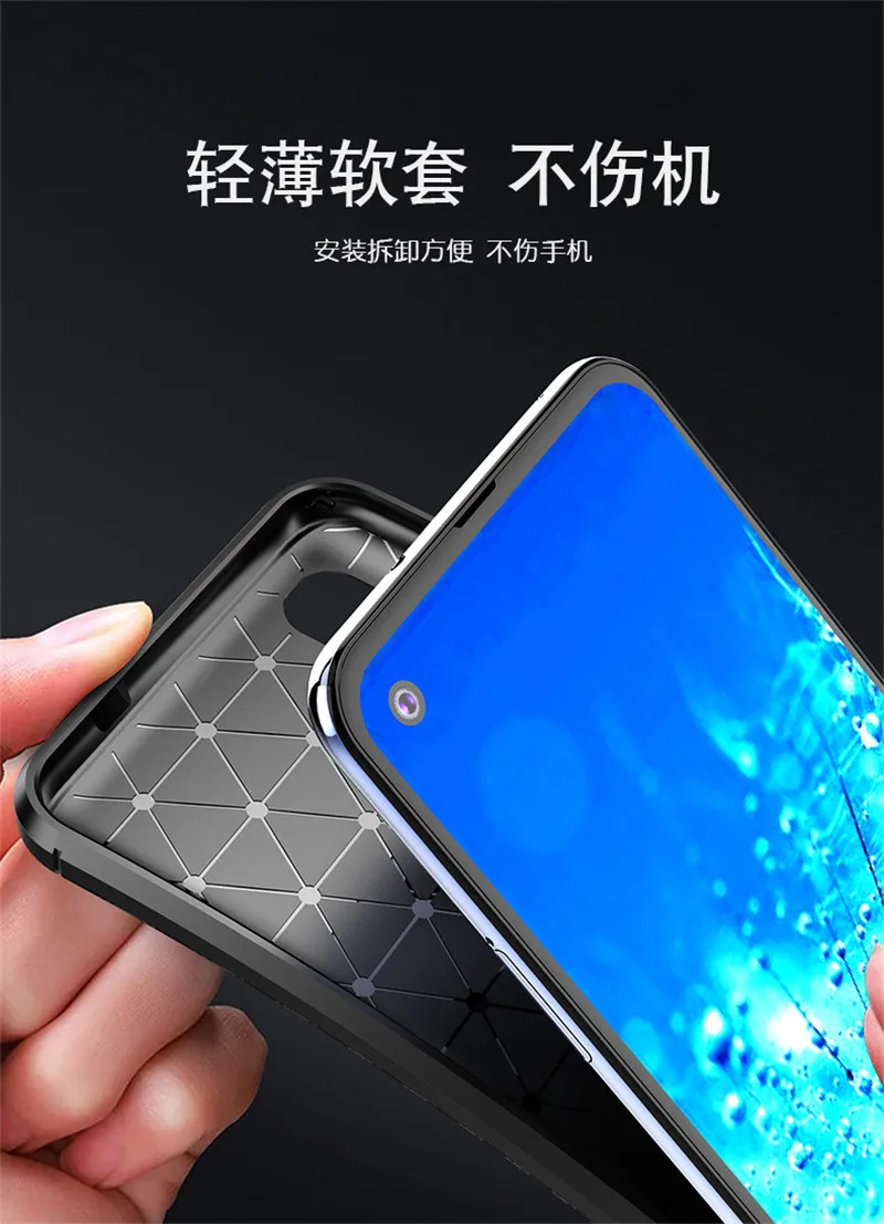 Чехол из углеродного волокна для Motorola Moto One Action Case деловой Мягкий ТПУ усиленный чехол для Moto One Vision ударопрочный чехол Funda