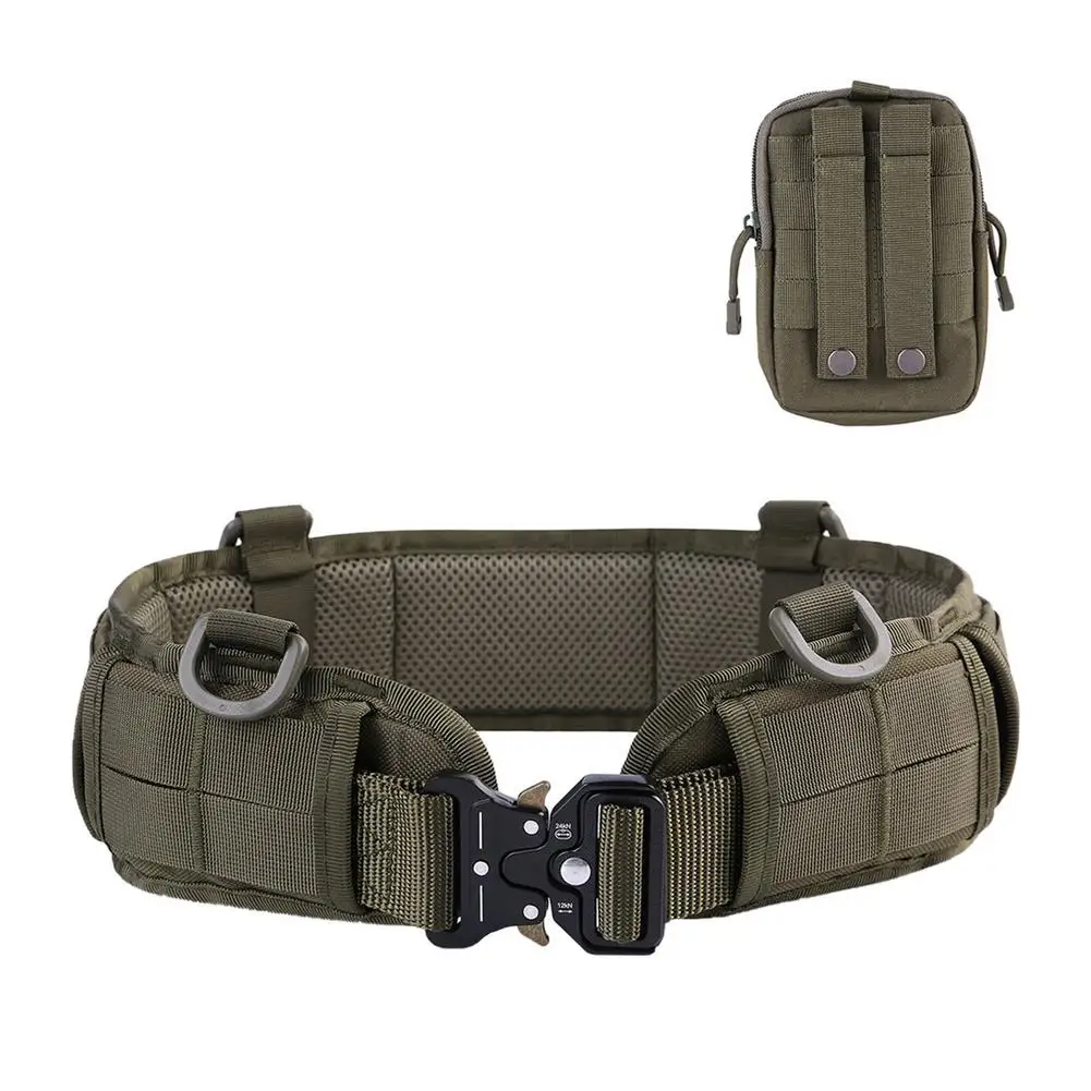 Outdoor Military Tactical Adjustable Belt Men Molle Battle Combat Outdoor CS Hunting Paintball Padded Waist Belt Set