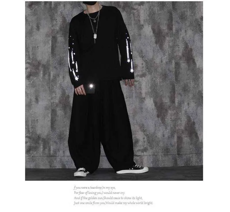 NiceMix Harajuku светоотражающий принт с длинным рукавом корейская мода Женская одежда roupas Свободные повседневные футболки Весенние новые женские топы