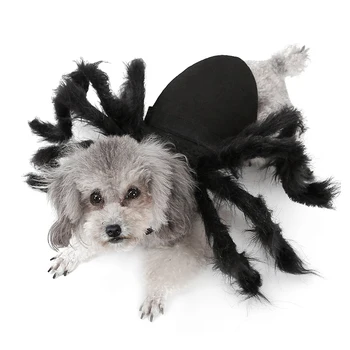 

Halloween Pet Spider Clothes Puppy Plush Spider Cosplay Cat Costume For Dogs Party Cosplay Funny Outfit Simulation Black Spider