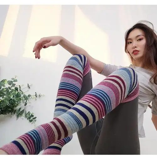 캐시미어의 따뜻한 손길, 다리 커버 따뜻한 미끄럼 방지 무릎 양말 추천