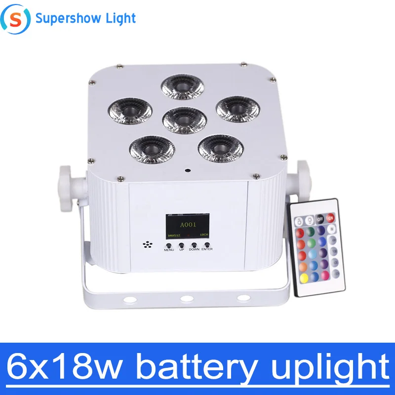RGBWA + UV 6x18 Вт светодиодный литиевая батарея питание DMX беспроводной вымыть