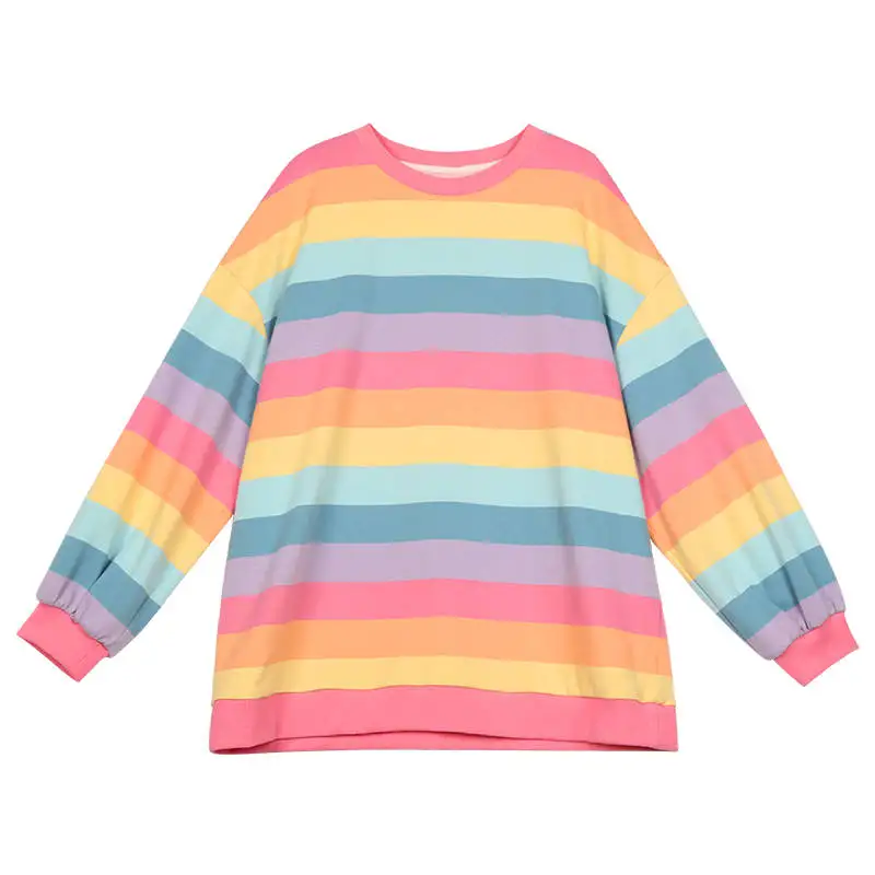Pastel Rainbow Oversized Pastel Sweatshirt Autumn Ulzzang Chic