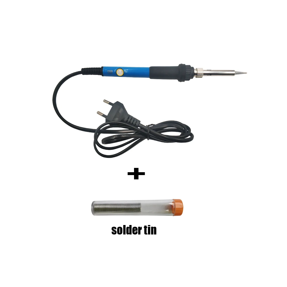 best soldering station Adjustable temperature electric soldering iron 220 60W eu uk au with solder tin soldering stations Welding Equipment