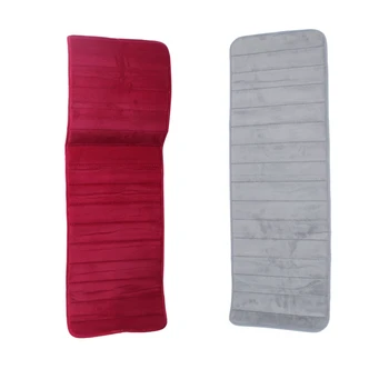 

2x 120X40cm Absorbent Nonslip Memory Foam Kitchen Bedroom Door Floor Mat Rug Carpet Date-Red & Gray