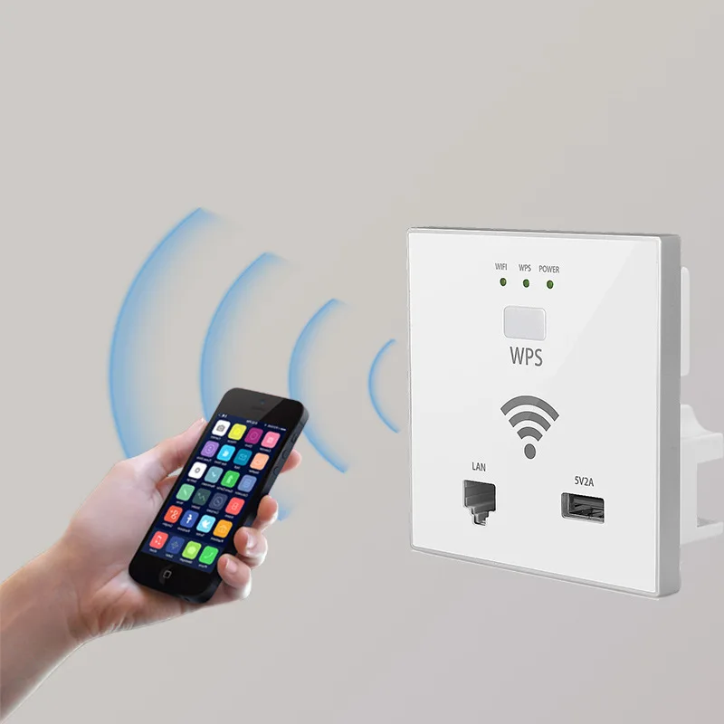 

300Mbps Black And White with Pattern Lens Wall-in AP Router Hotel Villa Top Grade Clubhouse WiFi Coverage Breadboard AP