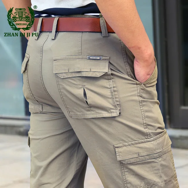 $US $29.88  2020 Men's Summer Multi-pocket Overalls Pants Man Spring Autumn Casual Brand Army Green Cotton Loos