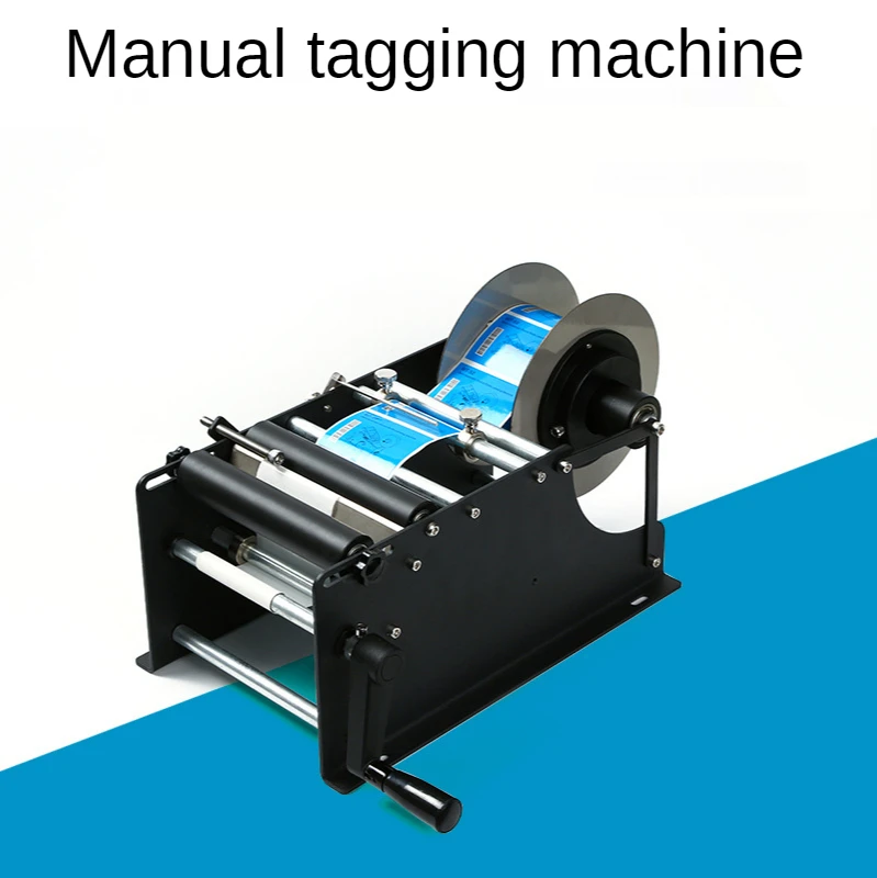 

Hand labeling machine Manual Round Bottle Labeling Machine Beer Cans Wine Adhesive Sticker Labeler Label Dispenser Machine