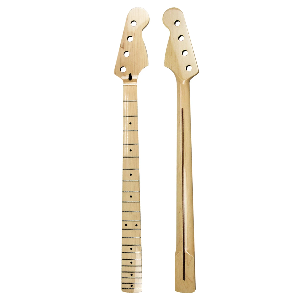 

FLEOR 1Pcs 21 Fret Bass Neck Maple Fingerboard Gloss Satin for PB JB Bass Guitar Neck Parts Replacements