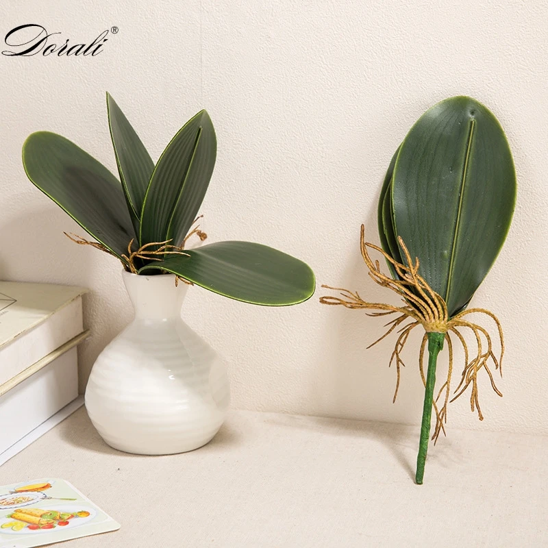 Фаленопсис искусственное растение с листьями декоративные цветы вспомогательный материал цветочное украшение листья орхидеи декор для микро-ландшафта