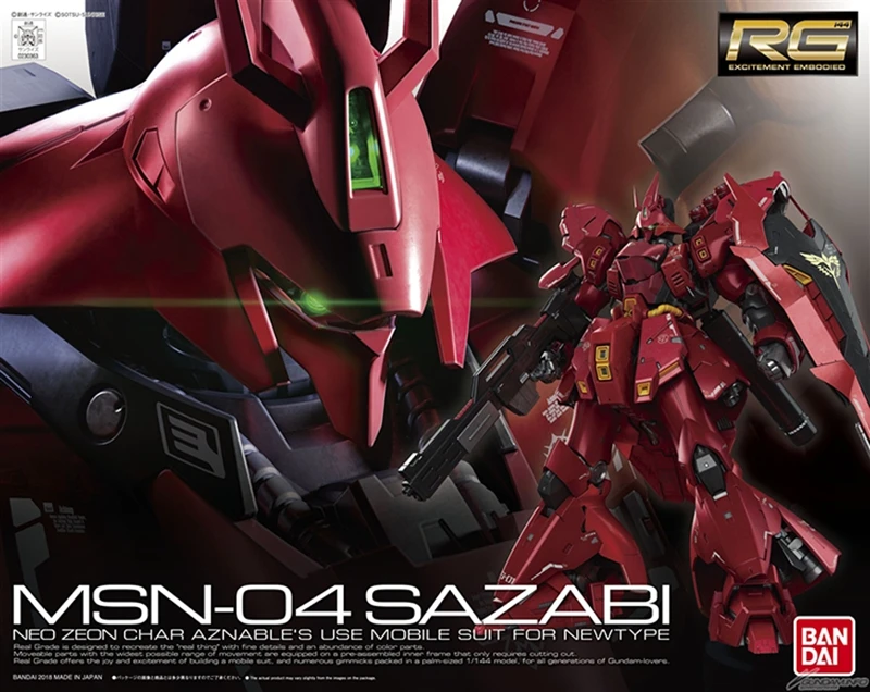 Bandai RG 1/144 шарджаби шарби MSN-04 Charya ПВХ персонаж Модель Детская кукла, игрушка