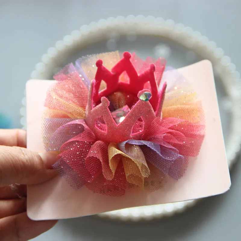 New Girls Fantasy Rainbow Big Bow Christmas Snowflake Crown Clips Princess Headband Hairpins Barrettes Kids Hair Accessories