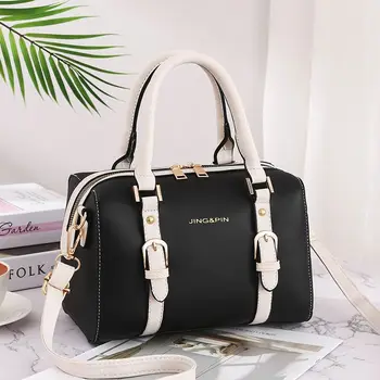 

Bag Female 2020 New Female Bag Fashionable Atmosphere Boston Pillow Bag Leather Shoulder Messenger Handbag