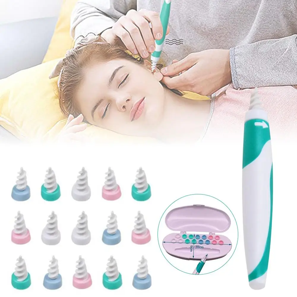 

2020 Ear Cleaner Silicon Ear Spoon Tool Set with 15 Soft Replacement Tips For Ears Cares Health Tools Cleaner Ear Wax Removal To