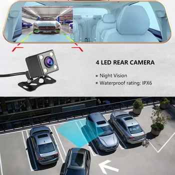 

Car Dvr Camera 4.0" HD 1080P Rearview Camera Dual Lens Car Dash Camera Video Mirror Driving Recorder Night Vision Car Recorder