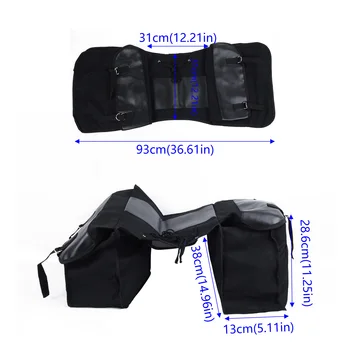 

Black Motorcycle Bag Large Capacity Leather Repalacement Spare 38*13*28.6cm