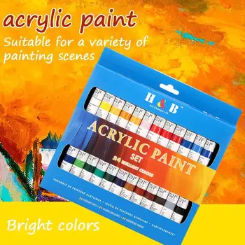 

1 Box Of 24pcs*12ml Professional Ceramic Stone Brush For Painters Suitable Paint Set Acrylic Color G4O0