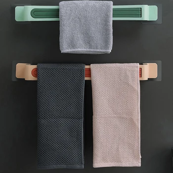 

Bathroom Wall Mounted Towel Rack Three Layer ABS Folding Rod Kitchen Rotatable Practical Towel Rag Rack