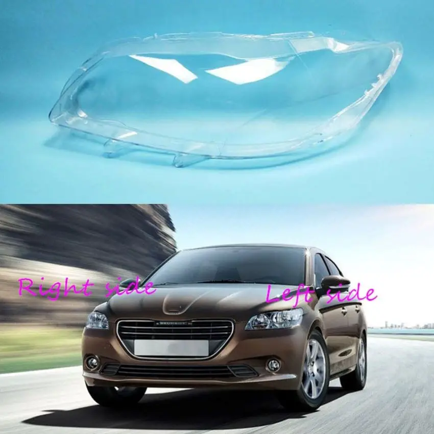 

Car Headlight Lens For Peugeot 301 2014 2015 2016 Headlamp Cover Car Replacement Front Auto Shell Cover