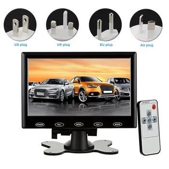 

7inch Portable Monitor With Remote Control HD 1024x600 TFT LCD Touch Keys Built In Speaker HDMI AV VGA Security Smartphones