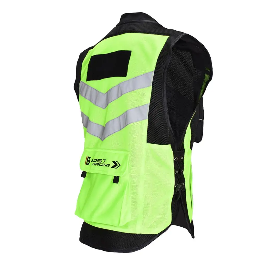 1PC Hi-Vis Reflective Motorcycle Vest Adjustable Waistcoat Commuting Jacket Safety Outwear For Motorcycle Wearing 