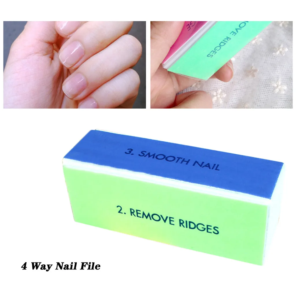 Nail Art File Dust Brush Cleaning Buffer Sponge Polishing Block 4 Way Nail  File Polishing Sanding Manicure Beauty Tools#R - AliExpress