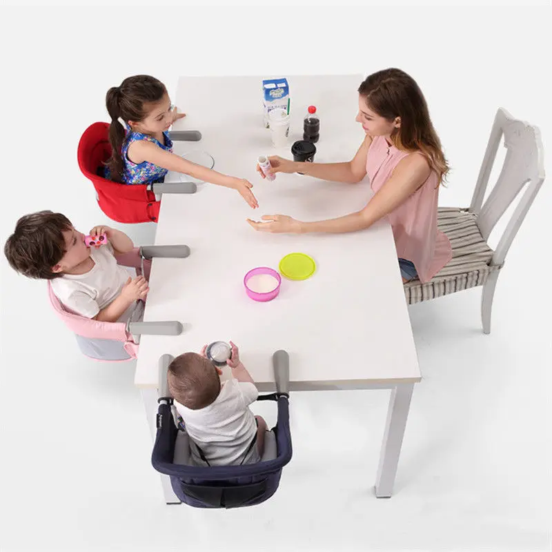 Teglu Siège de Table Bébé Portable Chaise Haute Bébé Table à Manger Pliable  avec Crochet/Ceinture de Sécurité pour Voyage，6-36mois,15kg-Bleu :  : Bébé et Puériculture