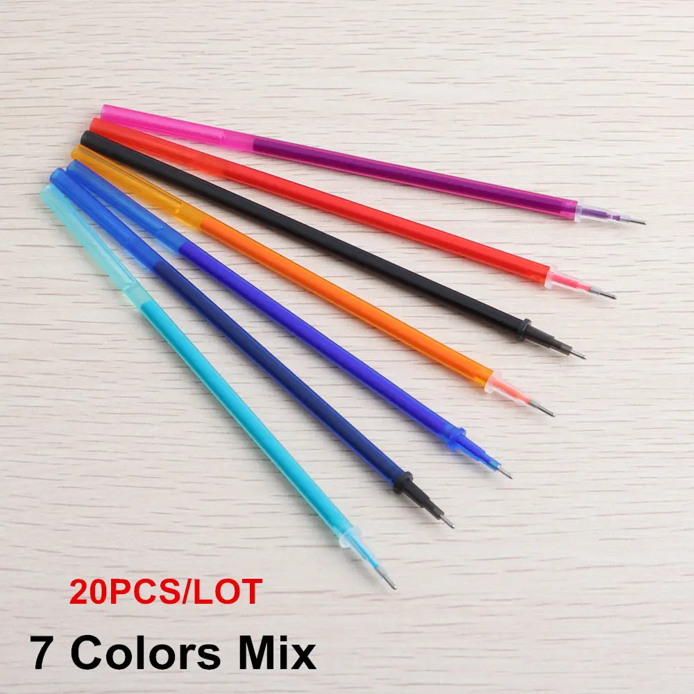 20PCS Mix Refills Стираемая ручка, заправка, Волшебная гелевая ручка, набор, заправка чернил, Канцелярские цвета, черный, синий, гелевые чернила, стирающиеся ручки для школы, офисные принадлежности - Цвет: 20PCS Mix Refills
