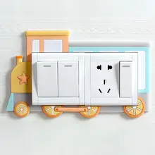 Мультипликационный держатель для лампы с несколькими переключателями, светящийся Переключатель, стикер, ночник, светильник, защитная крышка для детской комнаты, спальни, художественная наклейка