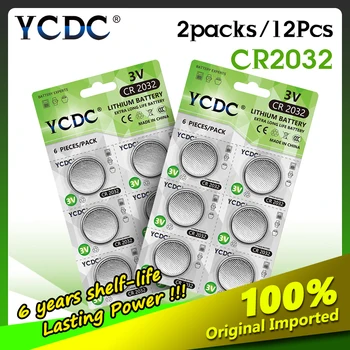 

YCDC 12PCS CR2032 Button Battery DL2032 KCR2032 5004LC ECR2032 3V Button Cell Coin Battery For Watch Pedometer LED Light